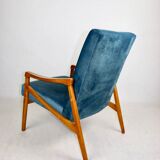 Czech Model Armchair attributed to Jiri Jiroutek in ocean blue, 1970s