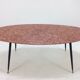 Italian Midcentury Coffee Table with Marble Top and Brass Feet, 1950s