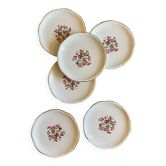 set of 6 vintage dessert plates Liseron de Gien model