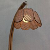 Vintage rattan and bamboo floor lamp, 1960s