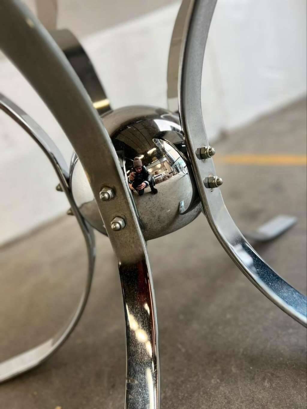 Table basse vintage de l'ère spatiale spoutnik