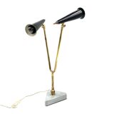 Lampe de table vintage à double lumière, Italie 1960