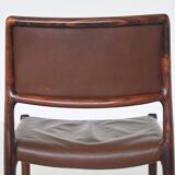 Niels Otto Moller model 80 dining chairs in rosewood Denmark 1960
