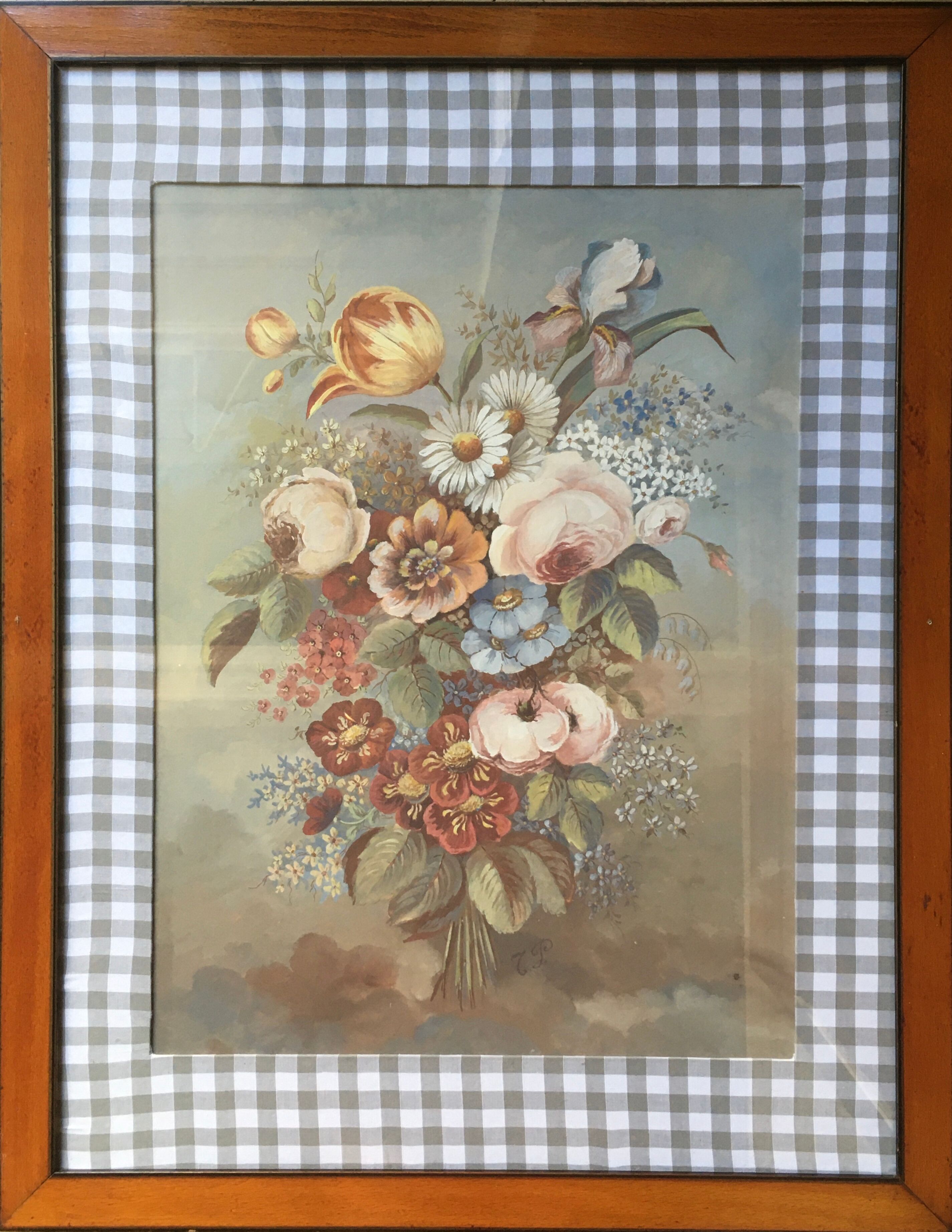 19th-century Gouaches Flower bouquets