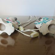 Pair of zoomorphic ceramic lamp feet 60s