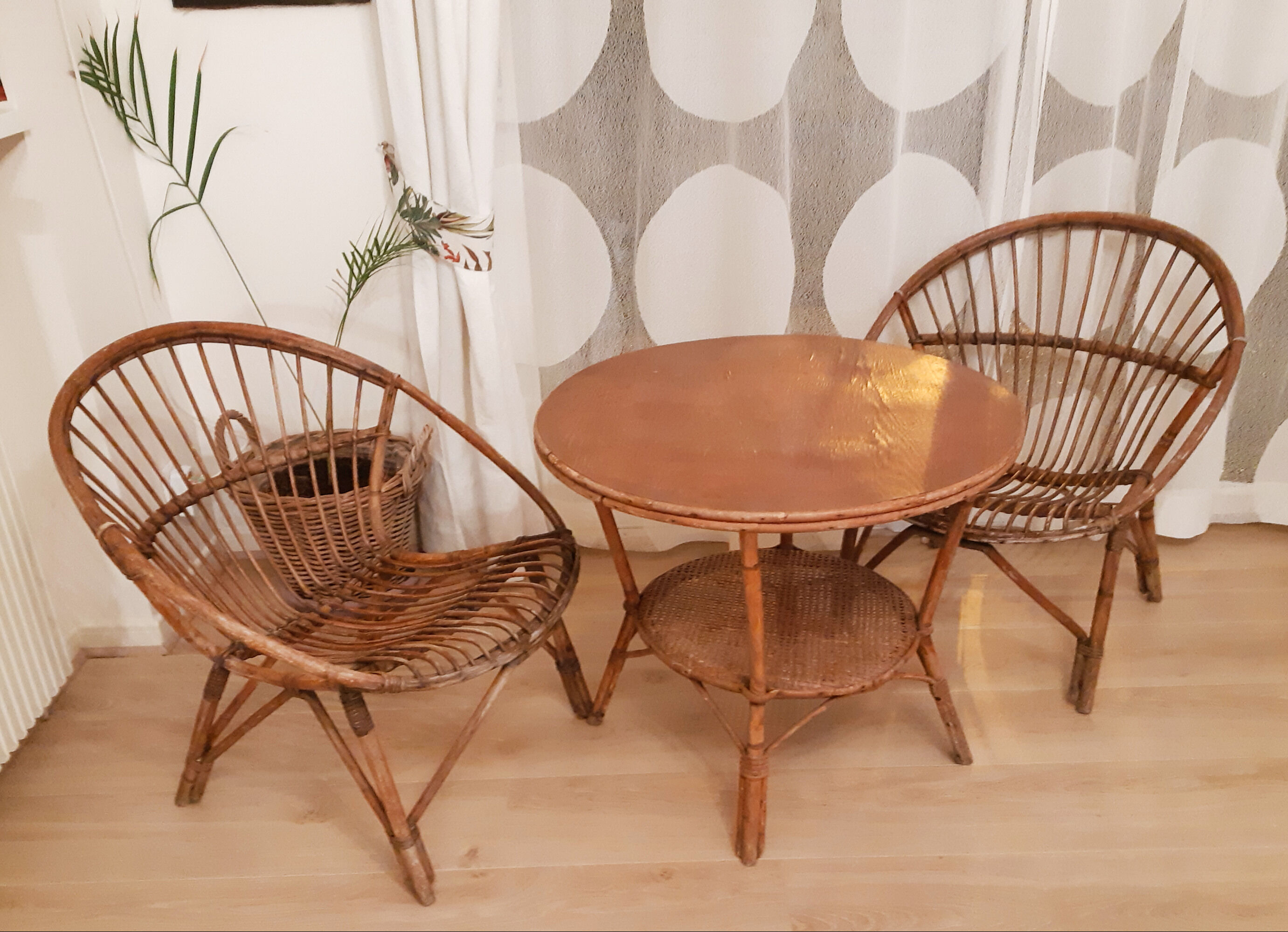 Salon En Rotin Vintage