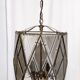 Handmande Octagonal Glass and Brass Pendant Lantern, Italy