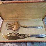 Art deco dessert service in stuffed silver