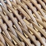Raoul Guys stool for Airborne in wicker and lacquered steel 50s