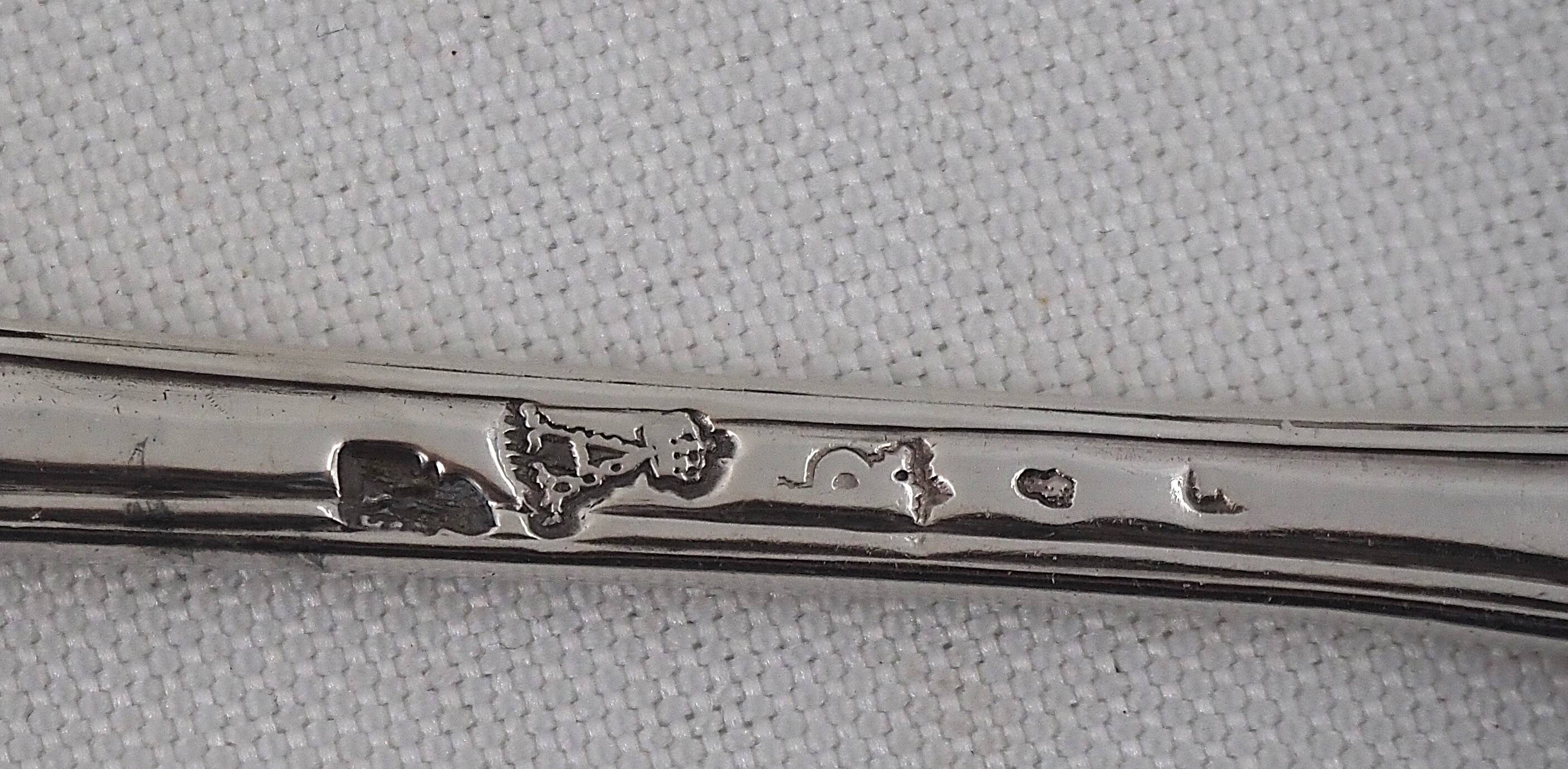 Dessert spoon, solid silver XVIII, 18 cm, Paris filet model.