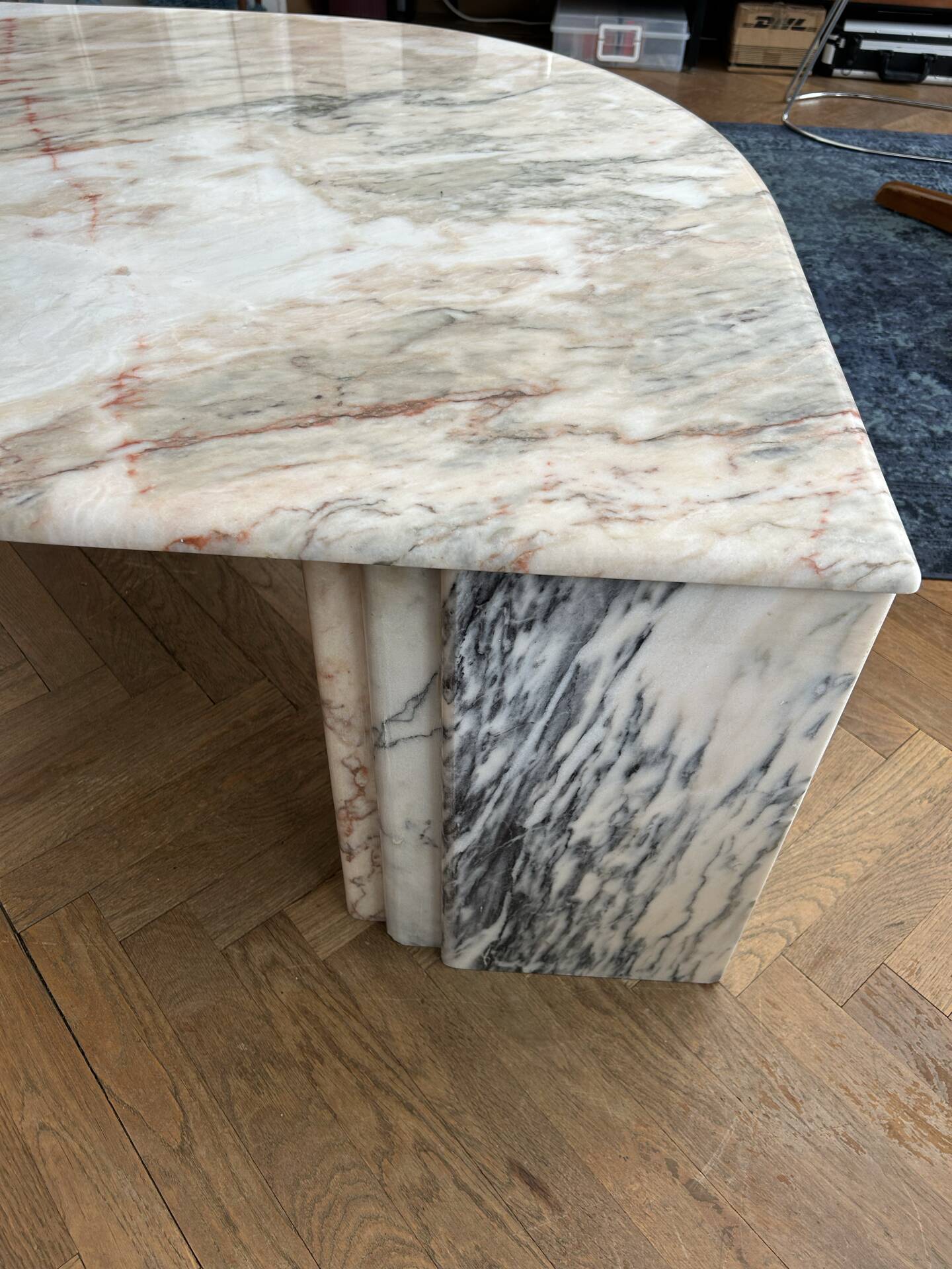Water droplet marble coffee table design from the 70s.