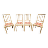 Set of 4 Louis XVI style chairs - In gray lacquered wood