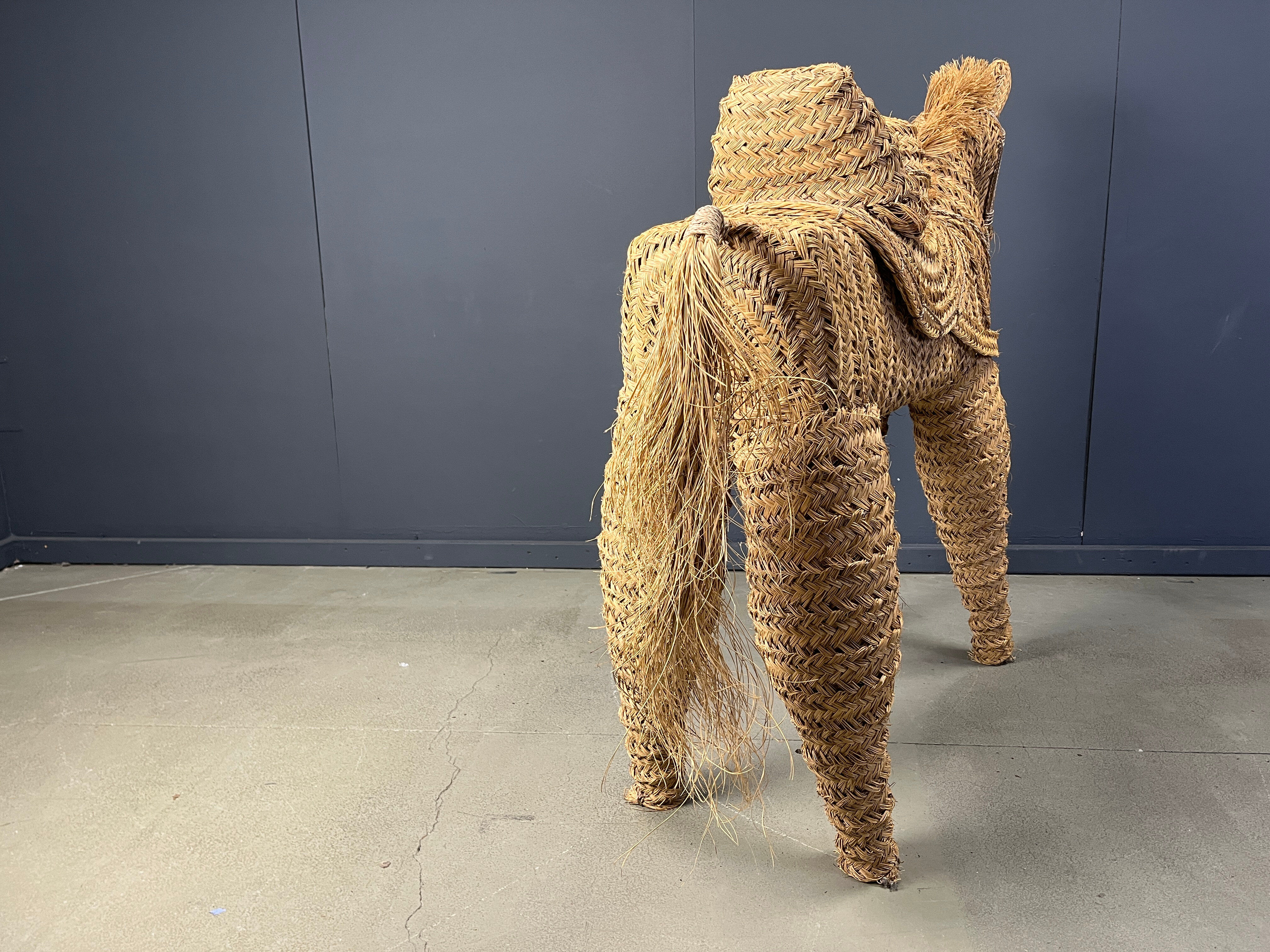Vintage Spanish straw life size pony/horse, 1960s