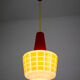 Red and yellow glass pendant lamp