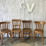 Set of 4 mismatched bistro chairs