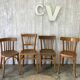 Set of 4 mismatched bistro chairs