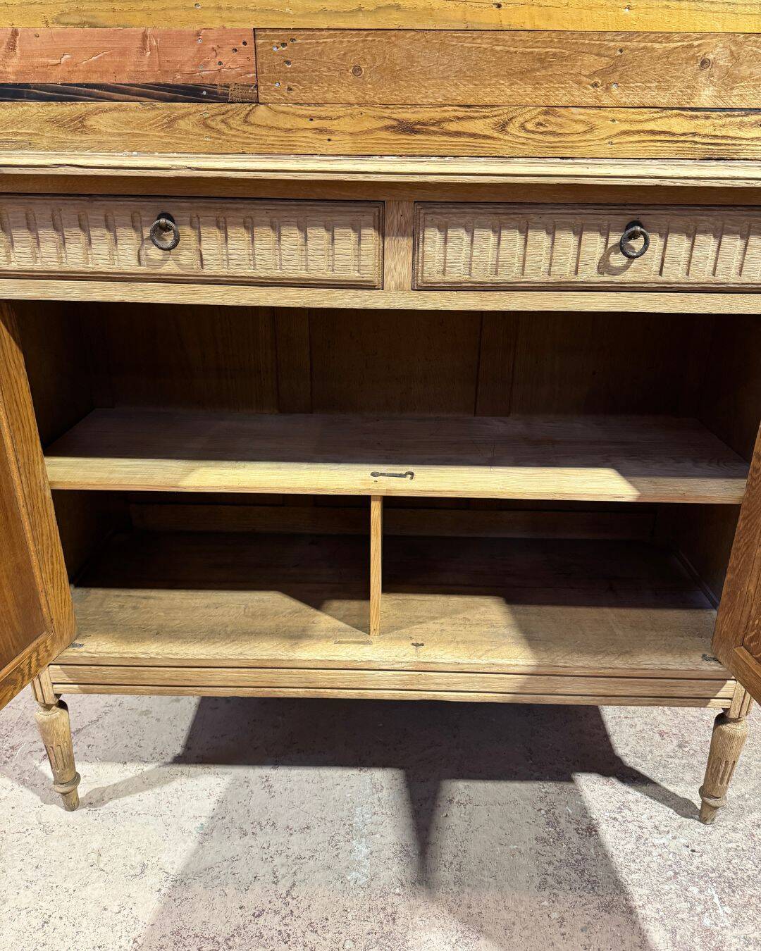 Antique sandblasted sideboard
