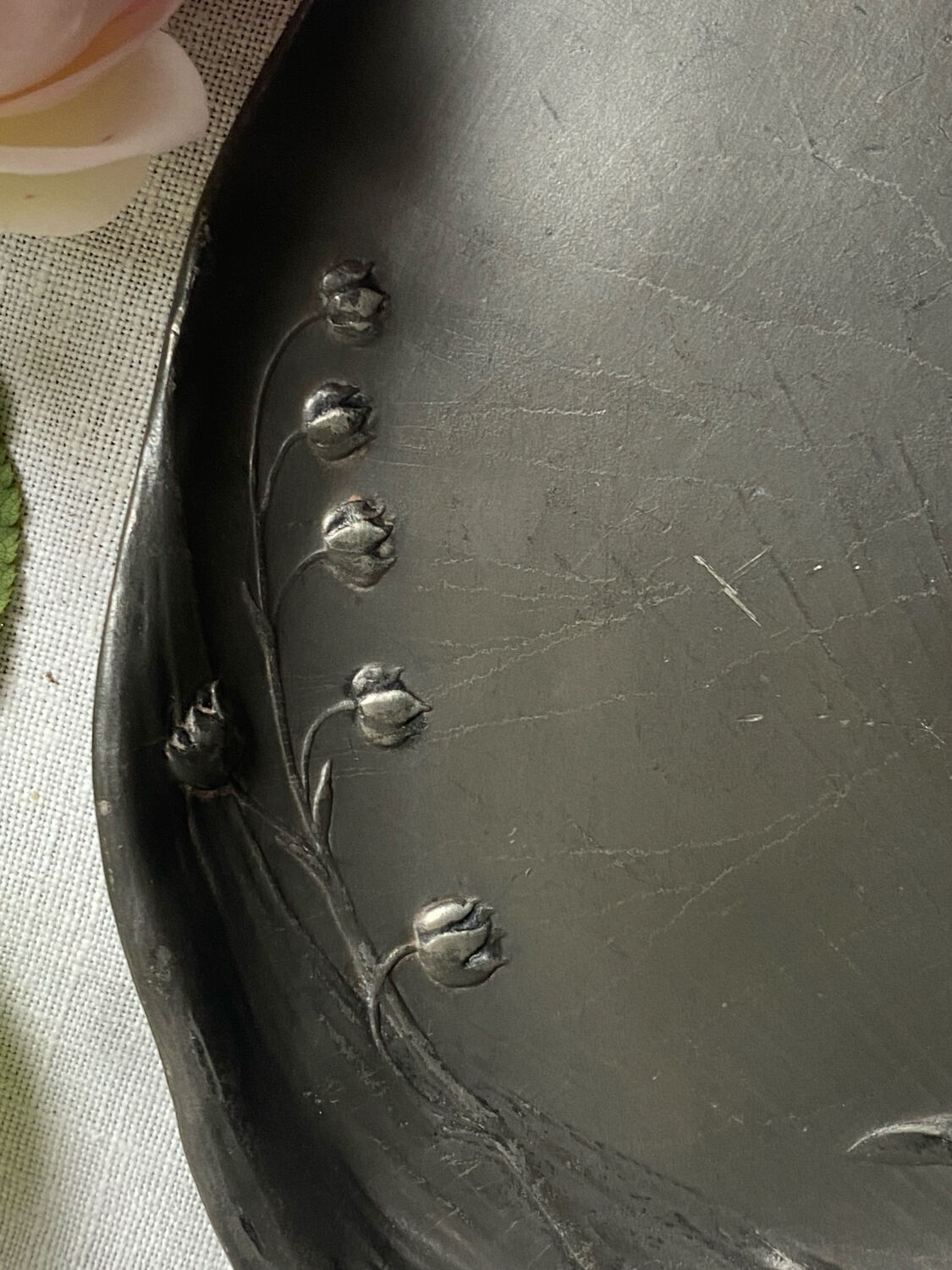 Large Art Nouveau pewter storage tray Kayserzin