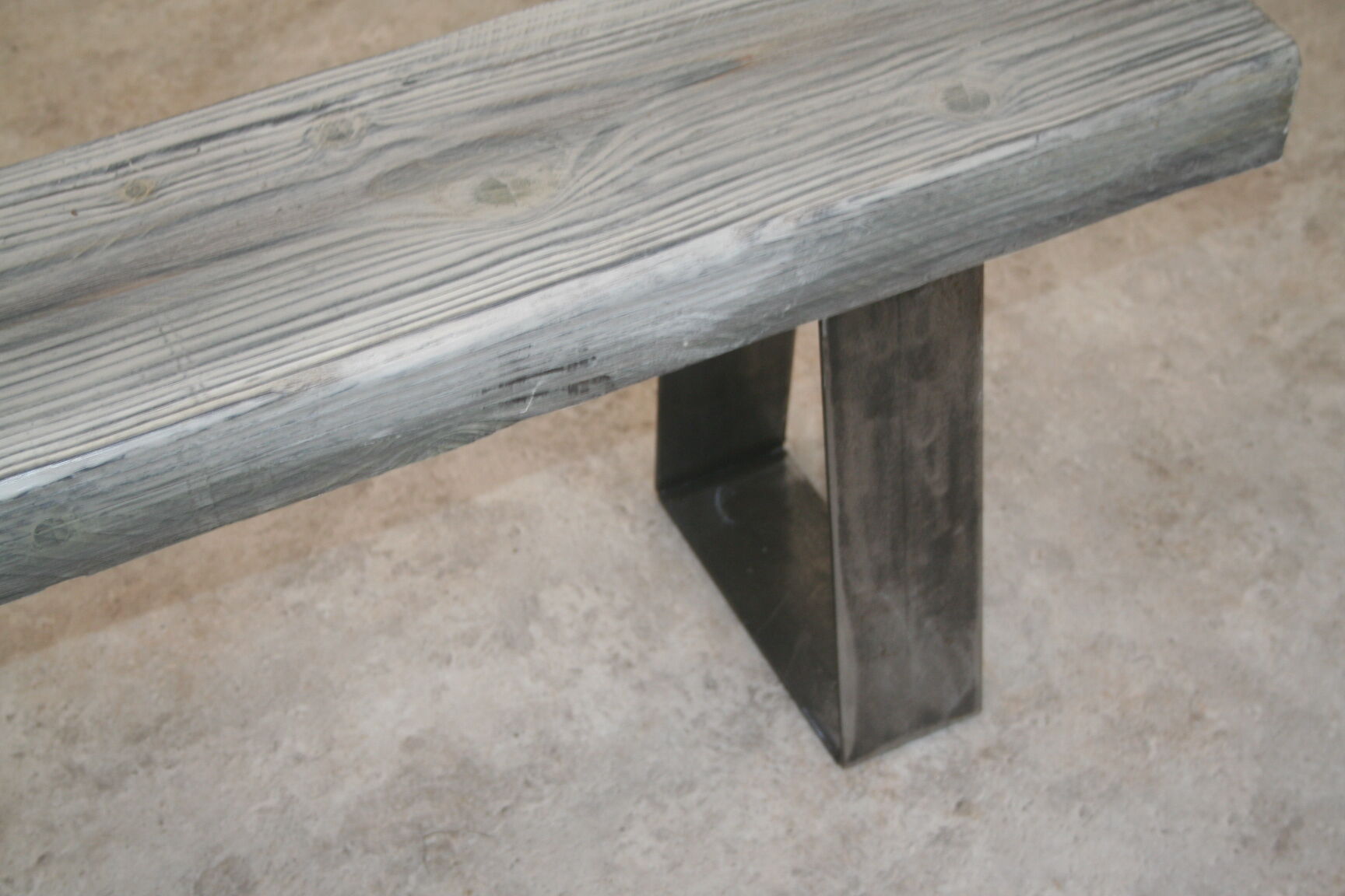 Wood and metal bench