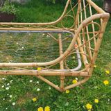 Rattan bench bed