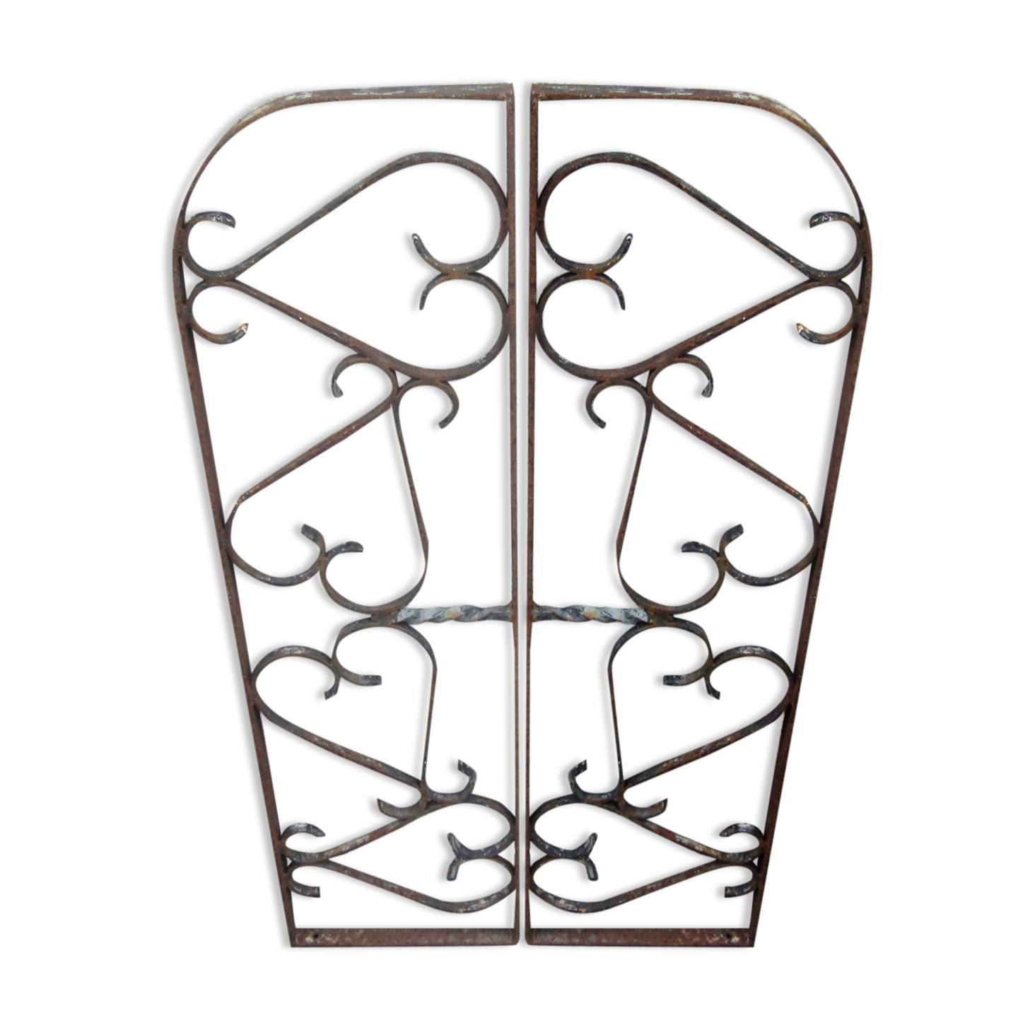 Pair of old wrought iron grid