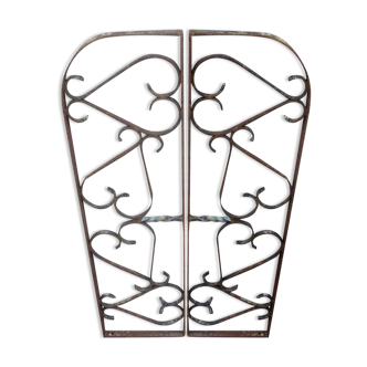 Pair of old wrought iron grid