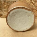 Ancien pichet 5 litres grès marron beige intérieur blanc vintage