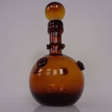 Italian amber glass decanter with stopper, 1960s