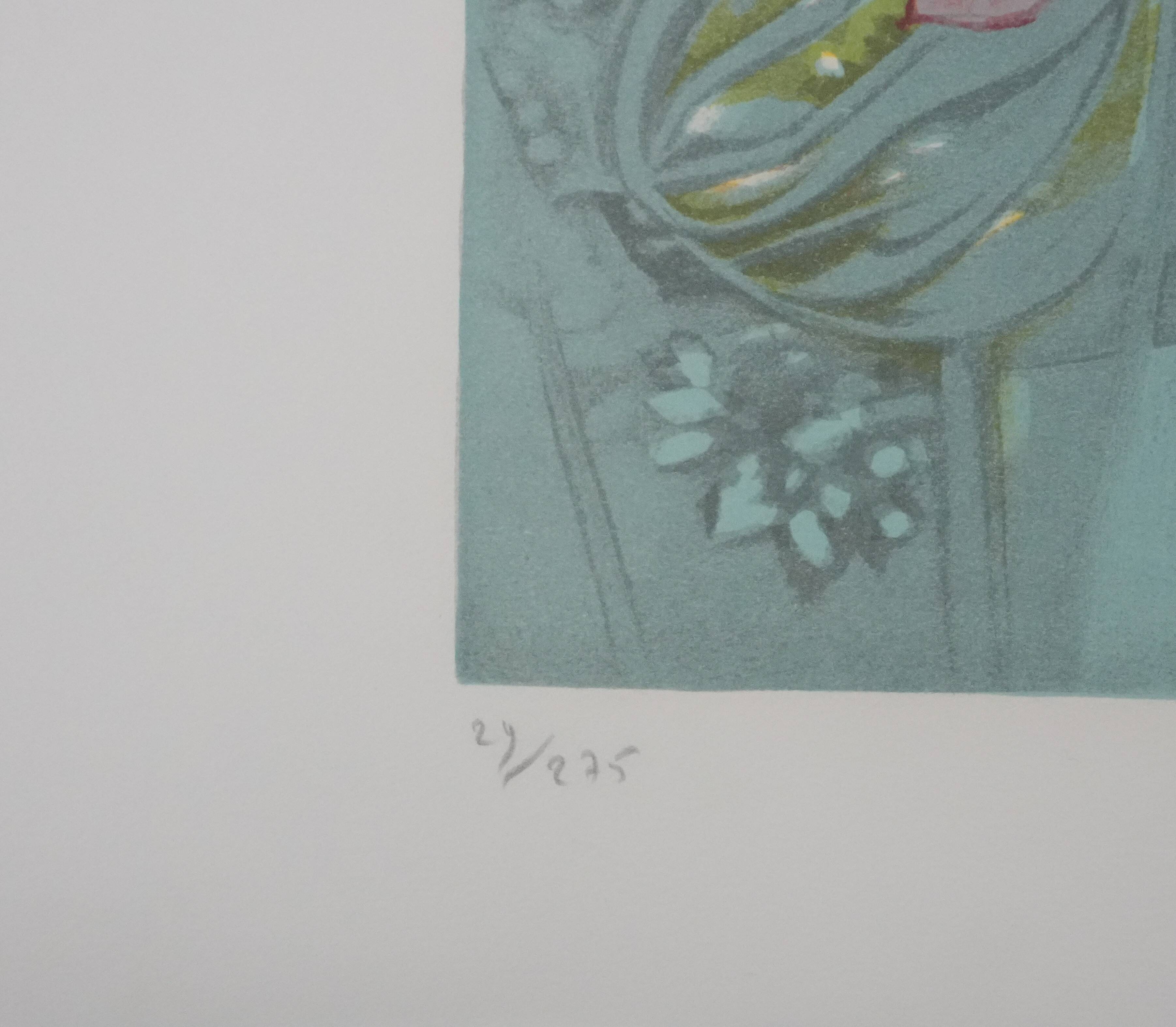 Michel henry: the flowers in the wind, signed original lithograph.