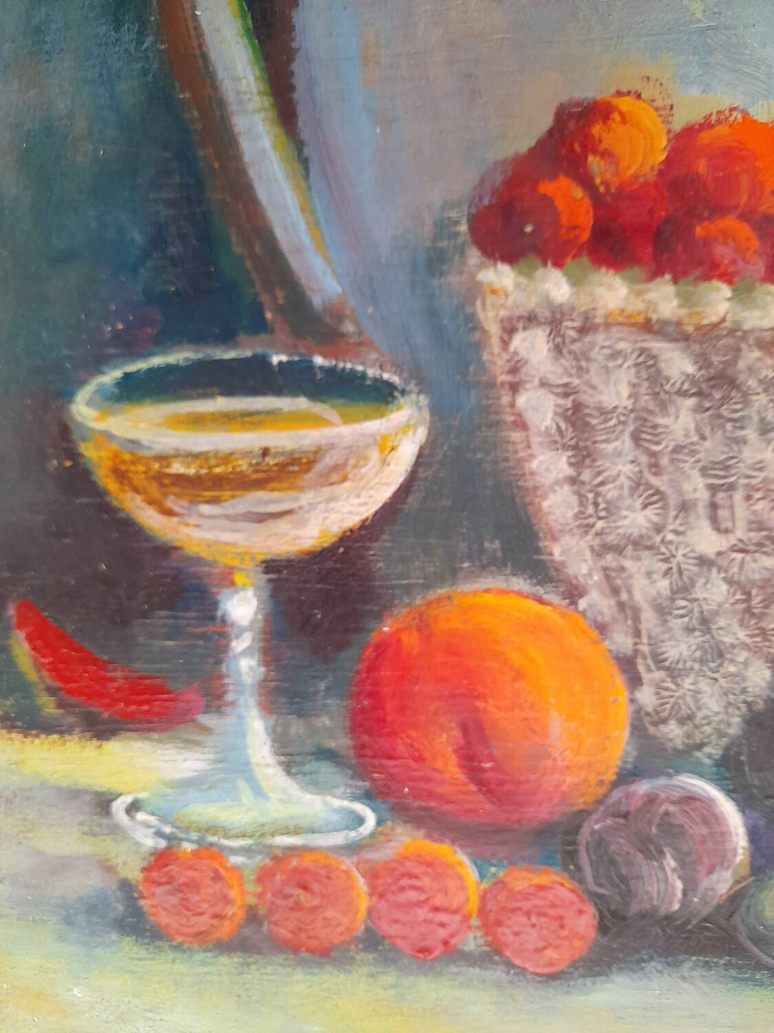 Nature morte, huile sur panneau 1955.