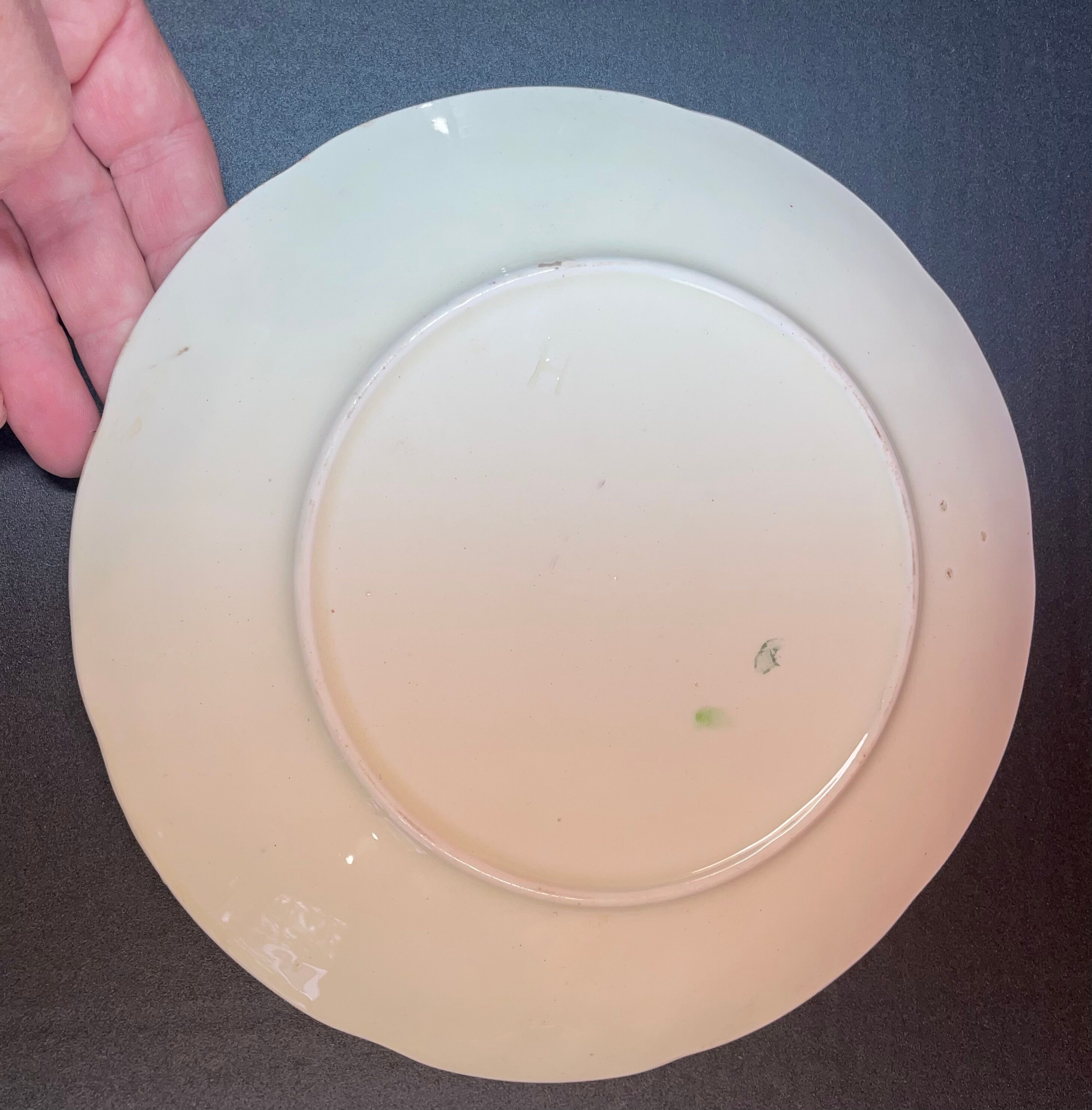 Lot de 2 assiettes anciennes en barbotine