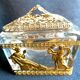 Baccarat and gilded bronze crystal box, Ancient women and lions, CHARLES X