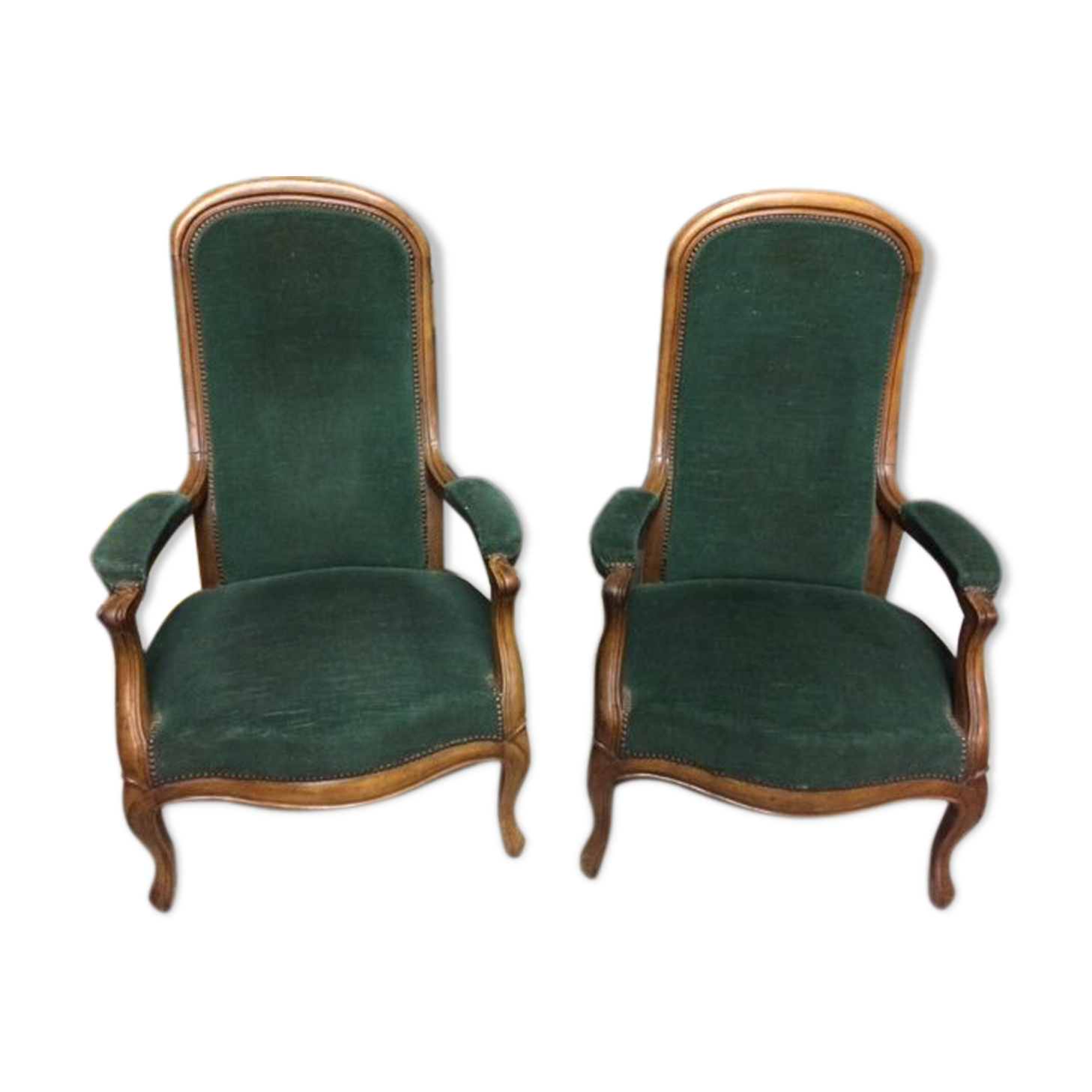 Pair of voltaire noyer armchair