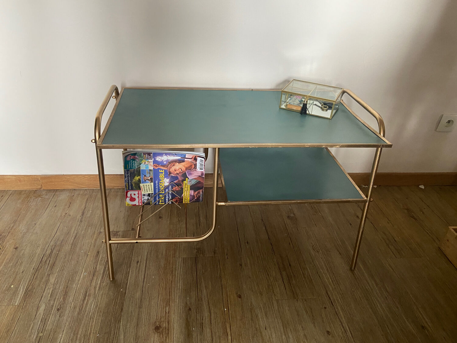 Table basse vintage range disques vyniles