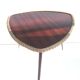 Old low tripods feet + tray wood & rattan table braided vintage
