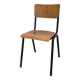 Chaise d’école vintage en bois et métal – style industriel, années 60