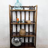 Brown rattan shelf