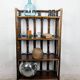 Brown rattan shelf