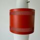 Glass ceiling light with an orange metal frame, 1960s, Germany.