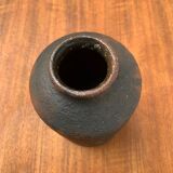 Brutalist vase from the mid-century German studio pottery by Gerhard Liebenthron, 1974.