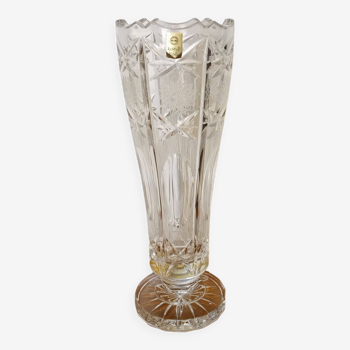 Tall cut crystal vase from Italy