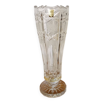 Tall cut crystal vase from Italy