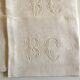 Set de 6 serviettes de lin damassé vers 1900 brodées BC