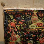 Antique Chinoiserie Commode Hand-Painted with Marble Top