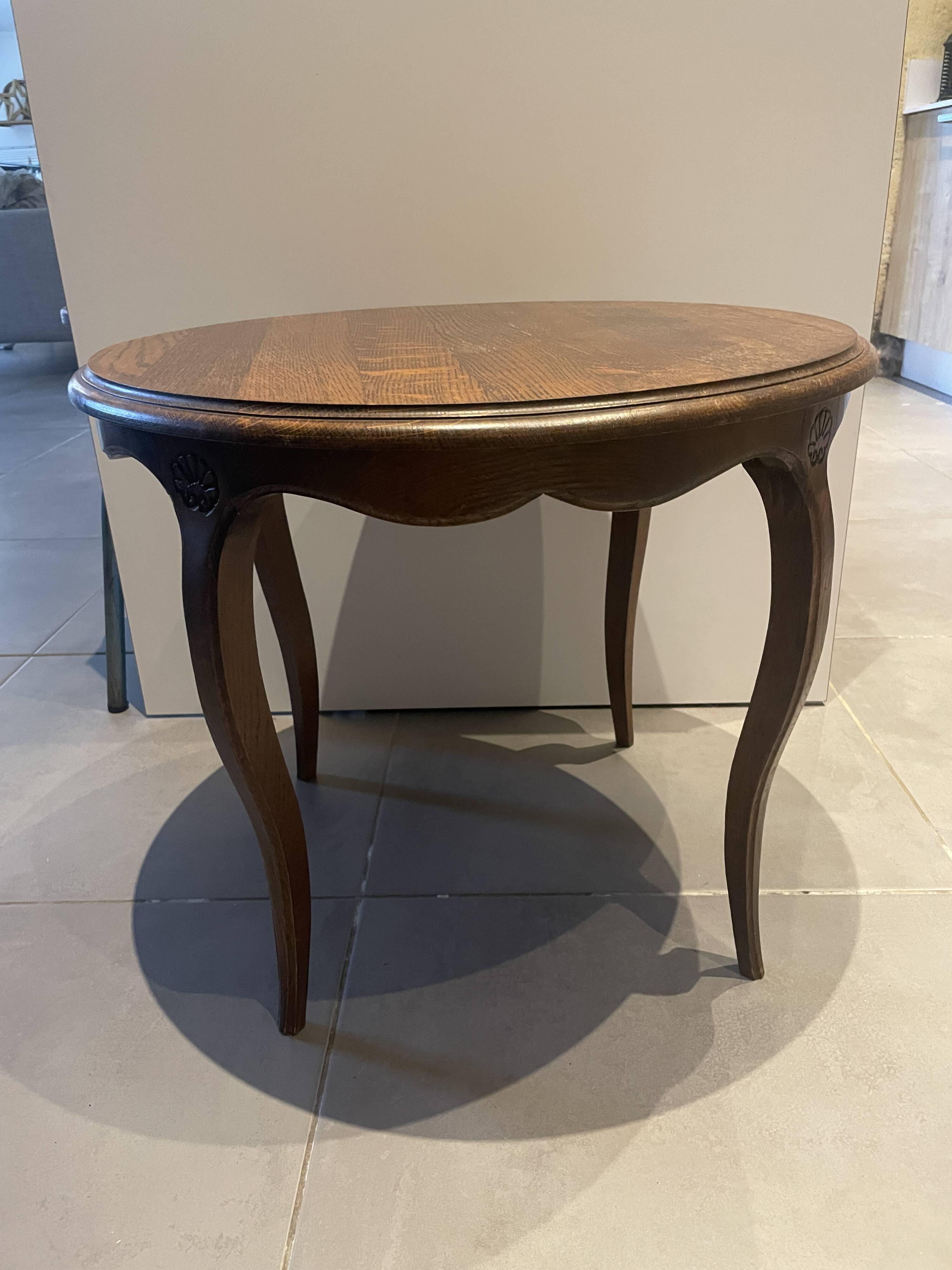 Table ronde table basse guéridon en bois vintage