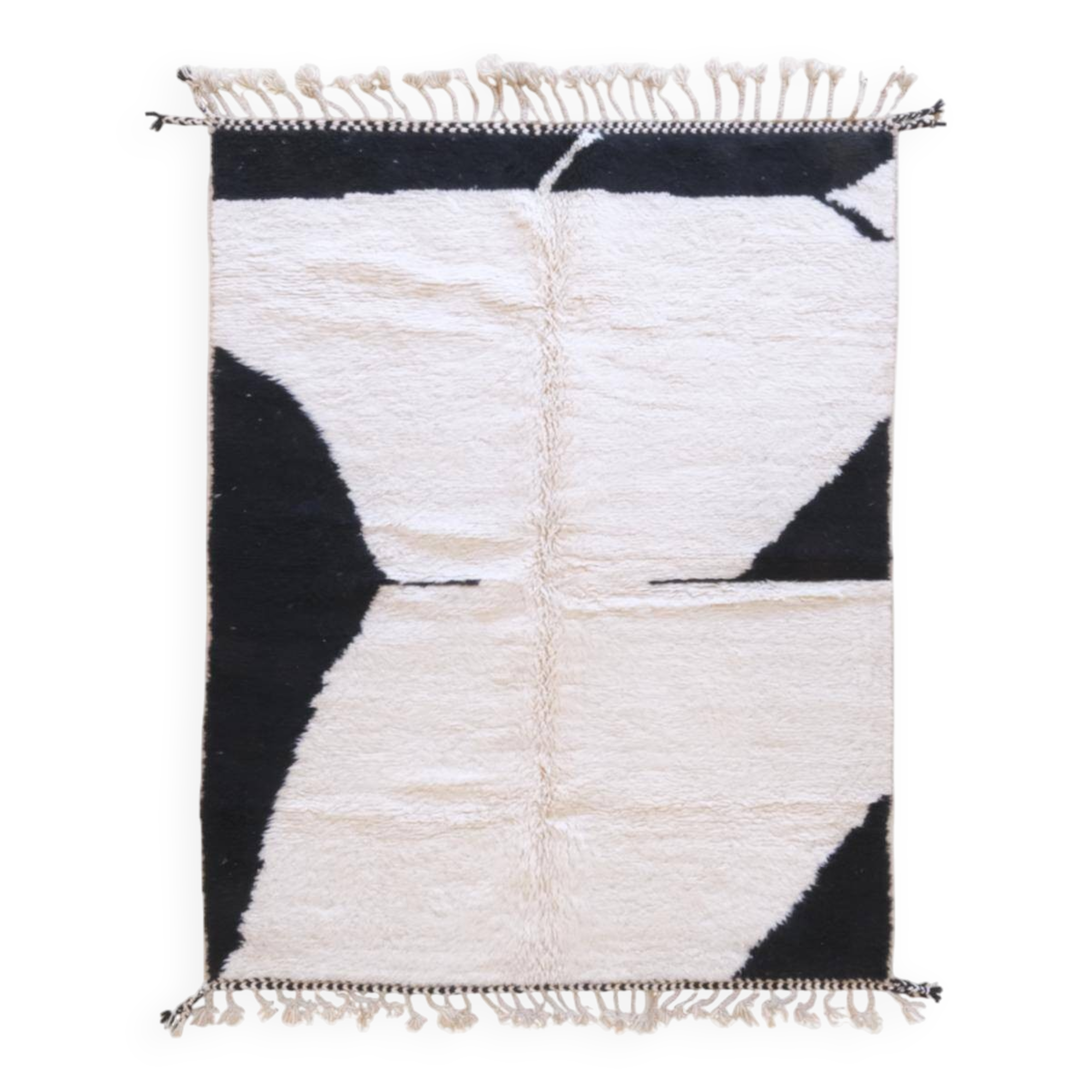 Black and White Berber Rug - 234 x 184 cm