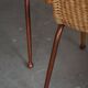 Set of 4 vintage Italian wicker and birch armchairs, mid-century modern, 1950.
