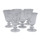 Set of 6 conical glasses with glass ball feet
