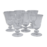 Set of 6 conical glasses with glass ball feet