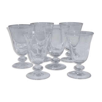 Set de 6 verres coniques à pieds boule en verre